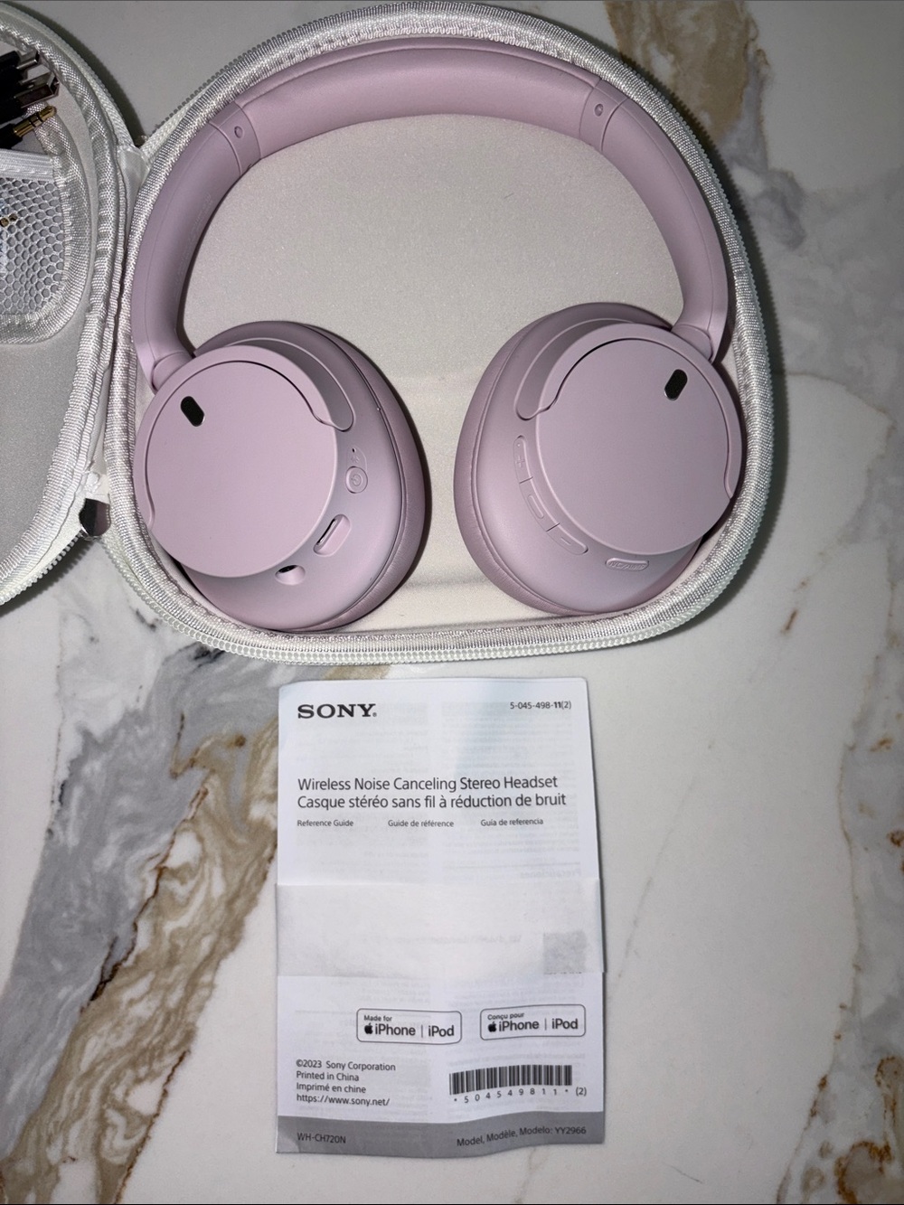 Sony Over-Ear Wireless Noise Cancelling Headphones - Light Pink -ONLY FOR IPHONE